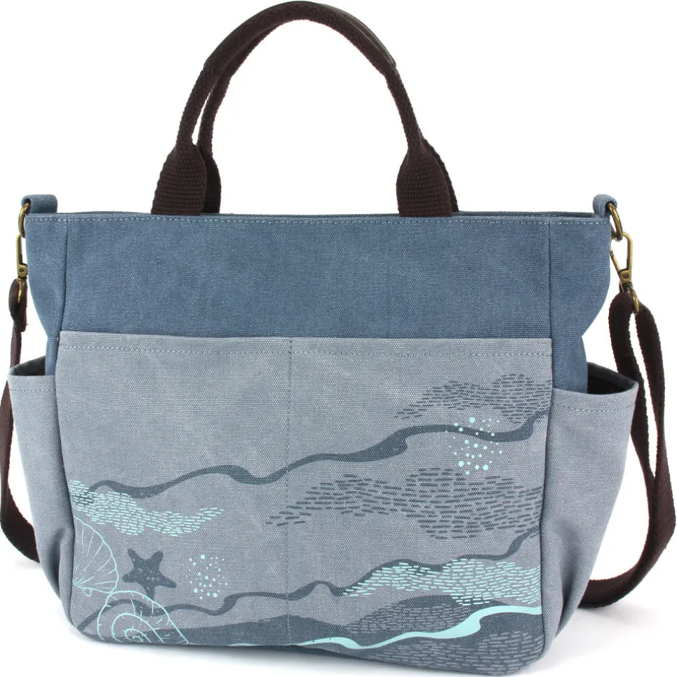 Canvas Print Pocket Tote - Turtles