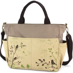 Canvas Print Pocket Tote - Bird
