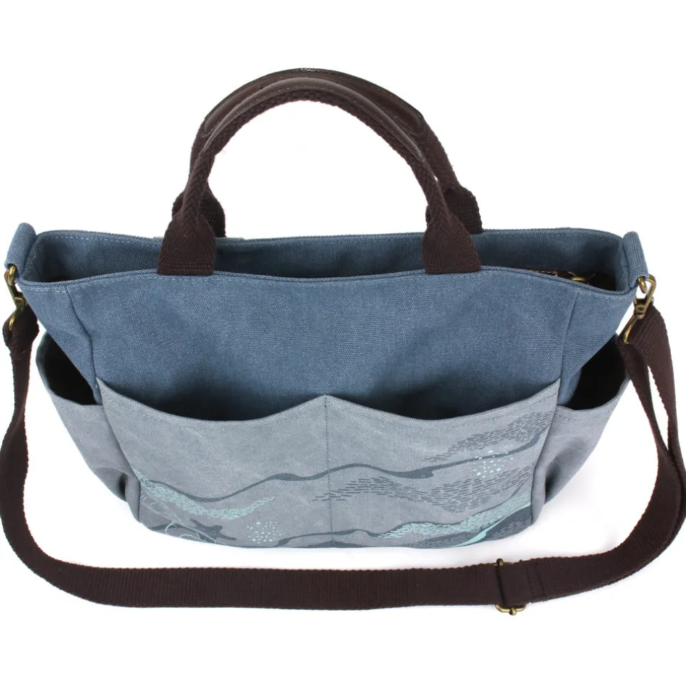 Canvas Print Pocket Tote - Turtles