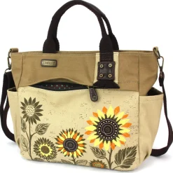 Canvas Print Pocket Tote - Sunflower