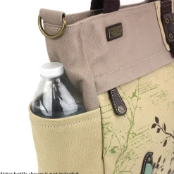 Canvas Print Pocket Tote - Bird