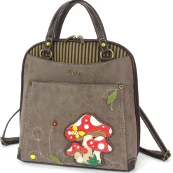 Convertible Backpack Purse - Mushrooms