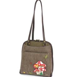 Convertible Backpack Purse - Mushrooms