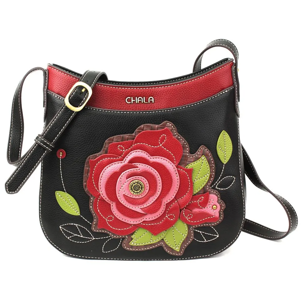 Crescent Crossbody - Red Rose