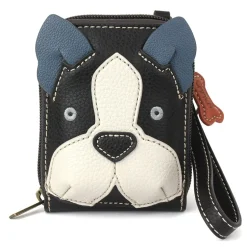 Cute-C - Credit Card Holder / Wallet Wristlet - Boston Terrier