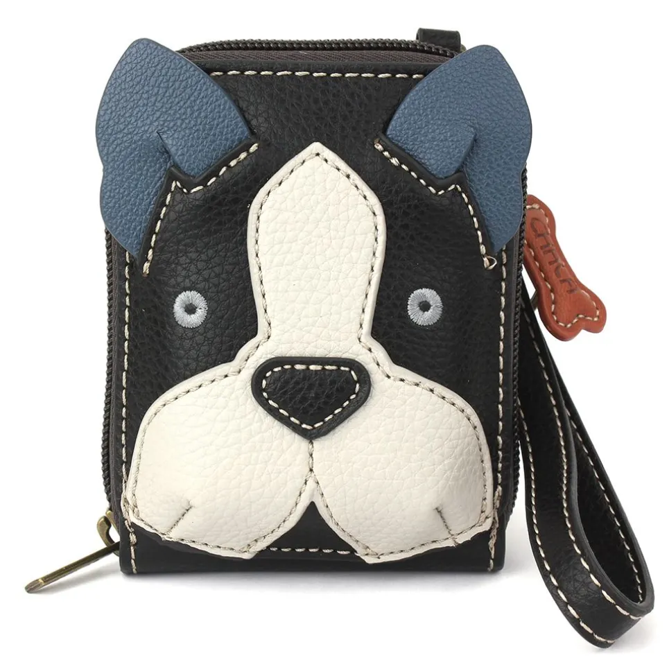 Cute-C - Credit Card Holder / Wallet Wristlet - Boston Terrier