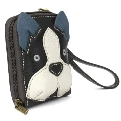 Cute-C - Credit Card Holder / Wallet Wristlet - Boston Terrier