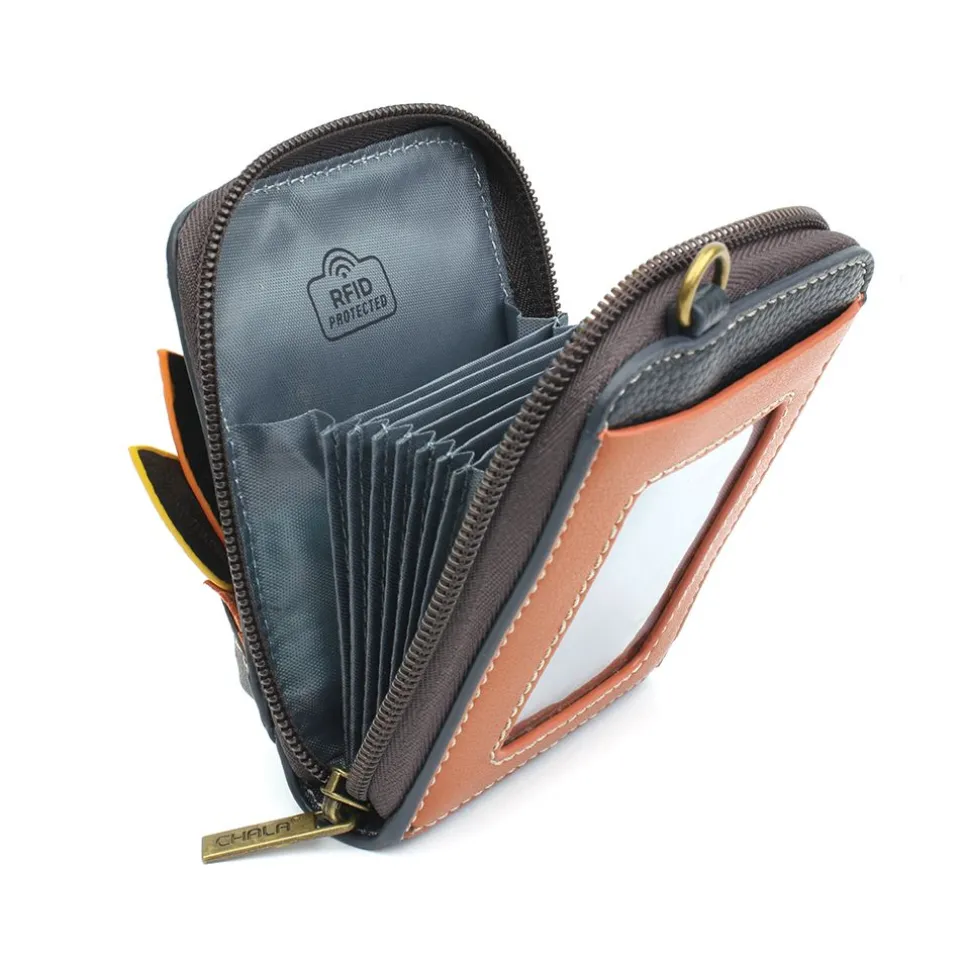 Cute-C - Credit Card Holder / Wallet Wristlet - Sunflower