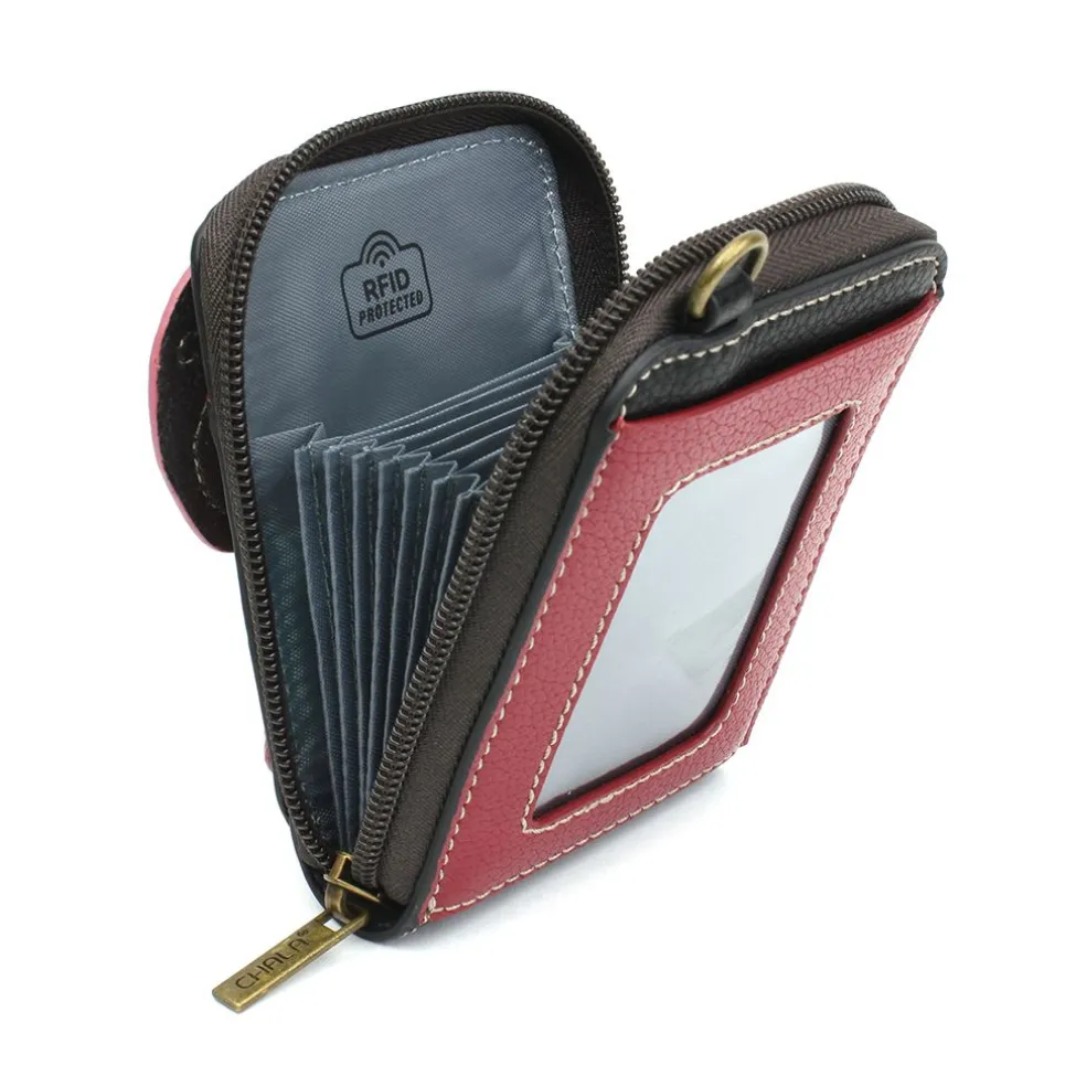 Cute-C - Credit Card Holder / Wallet Wristlet - Red Rose