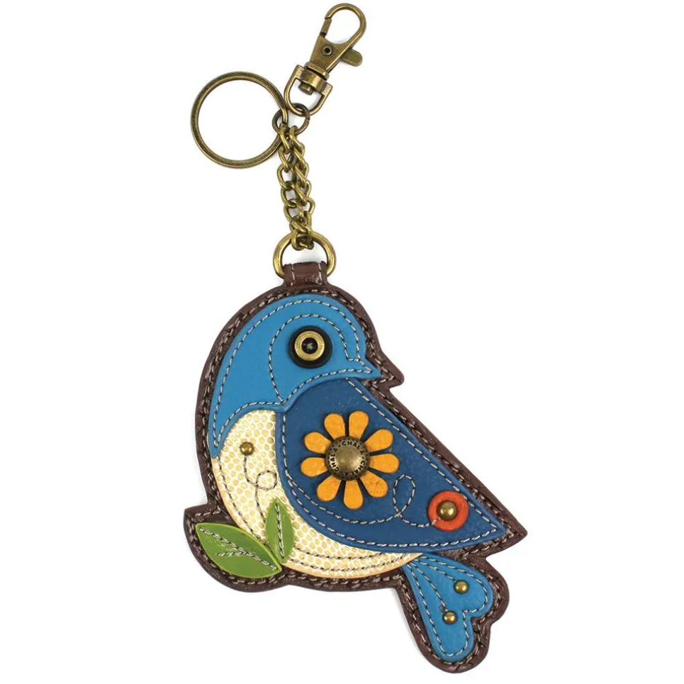 Key Fob/Coin Purse - Blue Bird