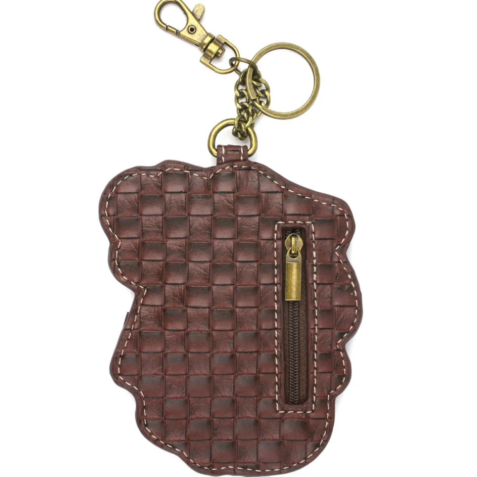 Key Fob/Coin Purse - Brown Mushrooms