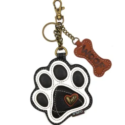 Key Fob/Coin Purse - B&W Pawprint