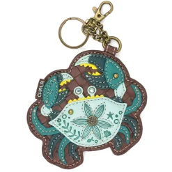 Key Fob/Coin Purse - Crab - teal