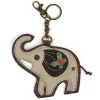 Key Fob/Coin Purse - Elephant - gray