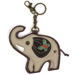 Key Fob/Coin Purse - Elephant - gray
