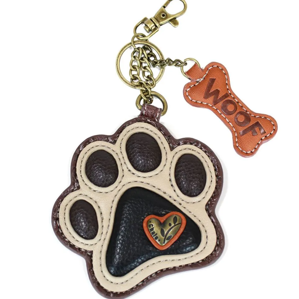 Key Fob/Coin Purse - Ivory Pawprint