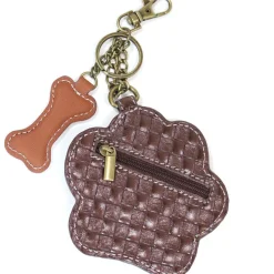 Key Fob/Coin Purse - Ivory Pawprint