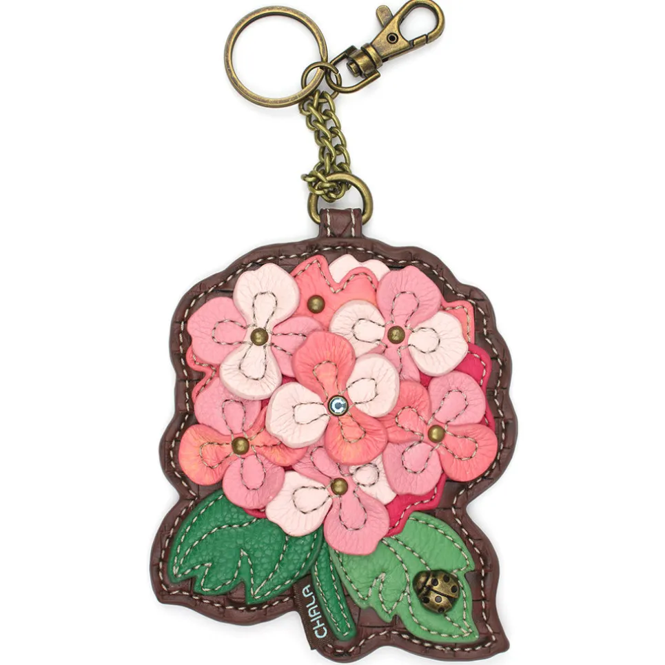Key Fob/Coin Purse - Pink Hydrangea