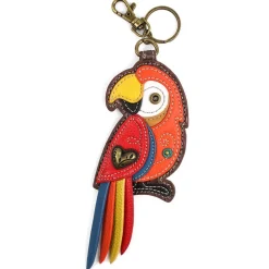 Key Fob/Coin Purse - Red Parrot