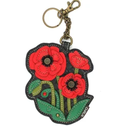 Key Fob/Coin Purse - Red Poppy