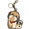 Key Fob/Coin Purse - Shih Tzu - brown