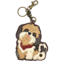 Key Fob/Coin Purse - Shih Tzu - brown