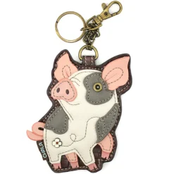 Key Fob/Coin Purse - Spotted Pig - pink