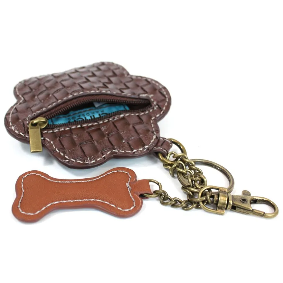 Key Fob/Coin Purse - Teal Pawprint