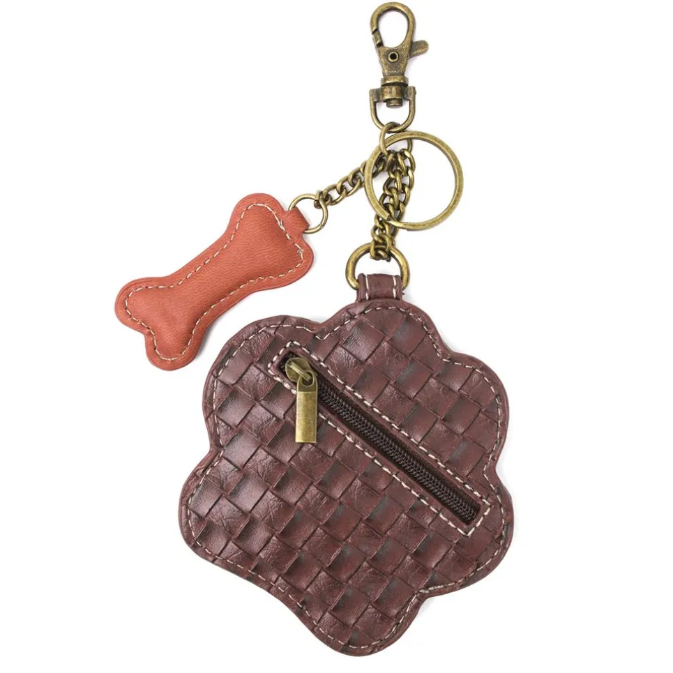 Key Fob/Coin Purse - Teal Pawprint