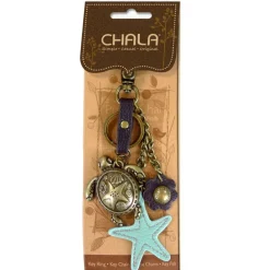 Metal Charming Keychain - Turtle & Starfish