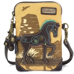 Safari Canvas Cellphone Xbody - Horse (Brown)