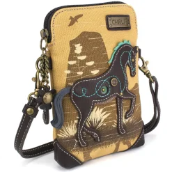 Safari Canvas Cellphone Xbody - Horse (Brown)