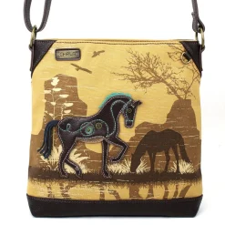 Safari Canvas Crossbody - Horse (Brown)