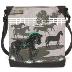 Safari Canvas Crossbody - Horse (Gray)