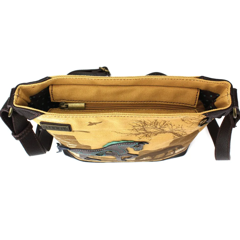 Safari Canvas Crossbody - Horse (Brown)
