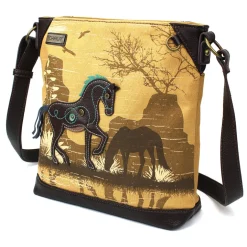 Safari Canvas Crossbody - Horse (Brown)