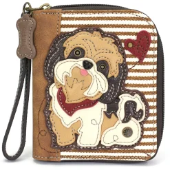 Zip Around Wallet - Brown Shih Tzu