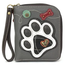 Zip Around Wallet - B&W Pawprint