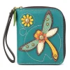 Zip Around Wallet - Dragonfly (Turquoise)
