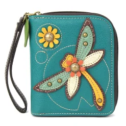 Zip Around Wallet - Dragonfly (Turquoise)