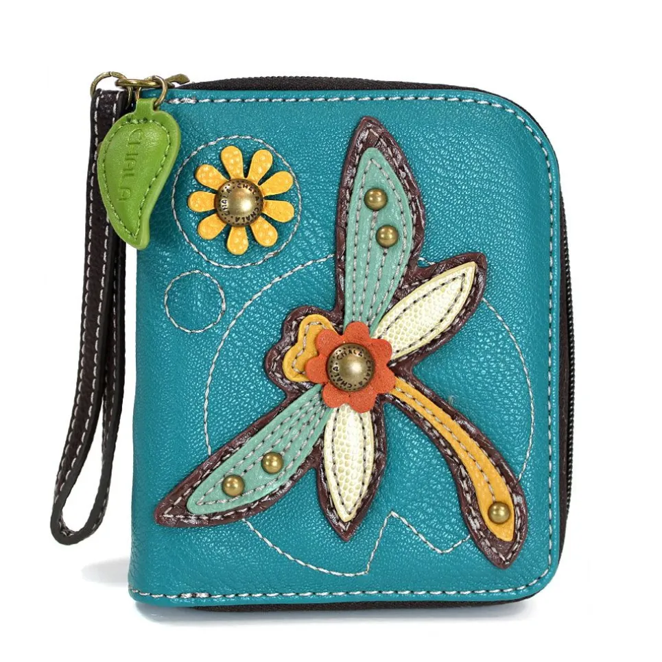 Zip Around Wallet - Dragonfly (Turquoise)