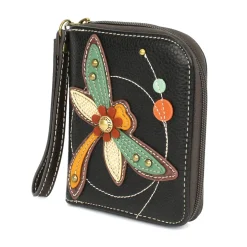 Zip Around Wallet - Dragonfly (Black)