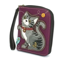 Zip Around Wallet - Gray Tabby Cat