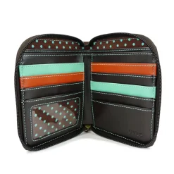 Zip Around Wallet - Owl II (Teal)