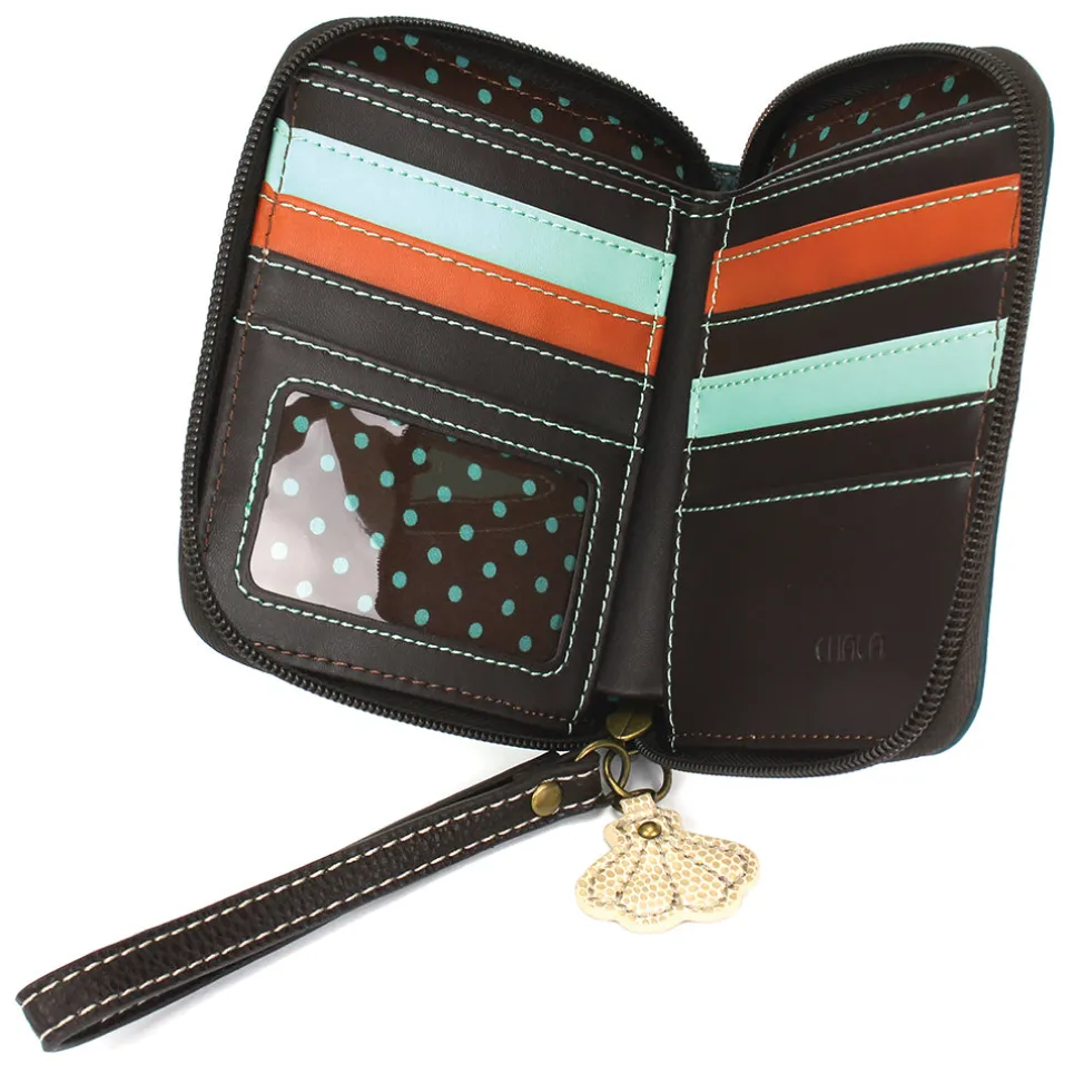 Zip Around Wallet - Teal Crab
