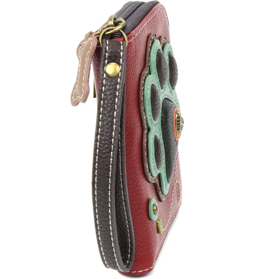 Zip Around Wallet - Teal Pawprint
