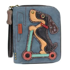 Zip Around Wallet - Wiener Dog Scooter