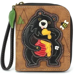 Zip-Around Wallet - Black Bear